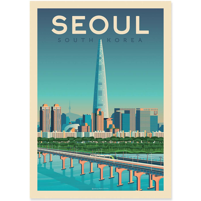 Affiche - Seoul - Olahoop Travel Posters