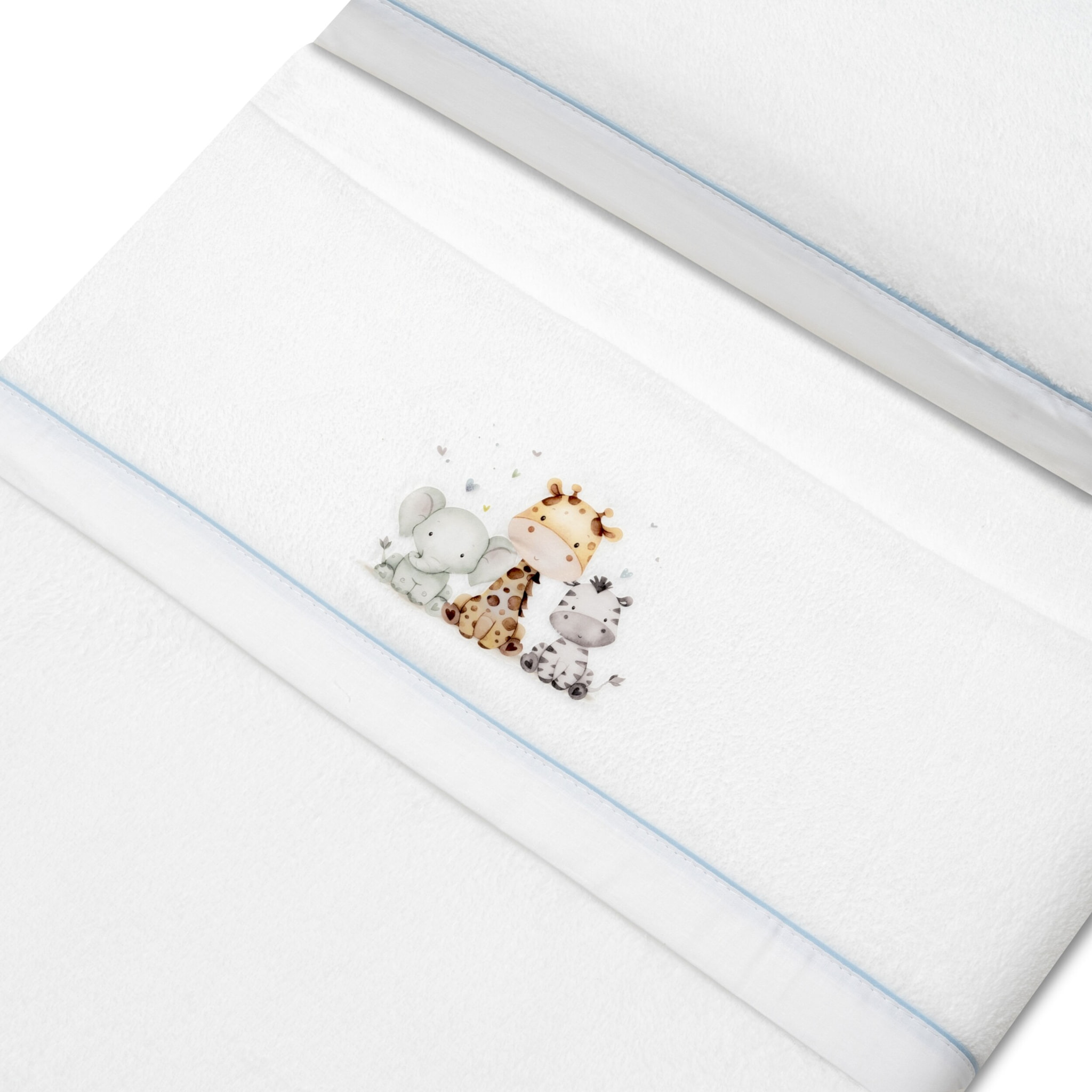 Juego de Sábanas de Minicuna Coralina Estampado Jirafa Elefante