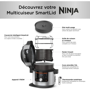 Multicuiseur NINJA Foodi Max OL750EU  gris/noir 7,5 L, 14 modes de cuisson dont air fryer