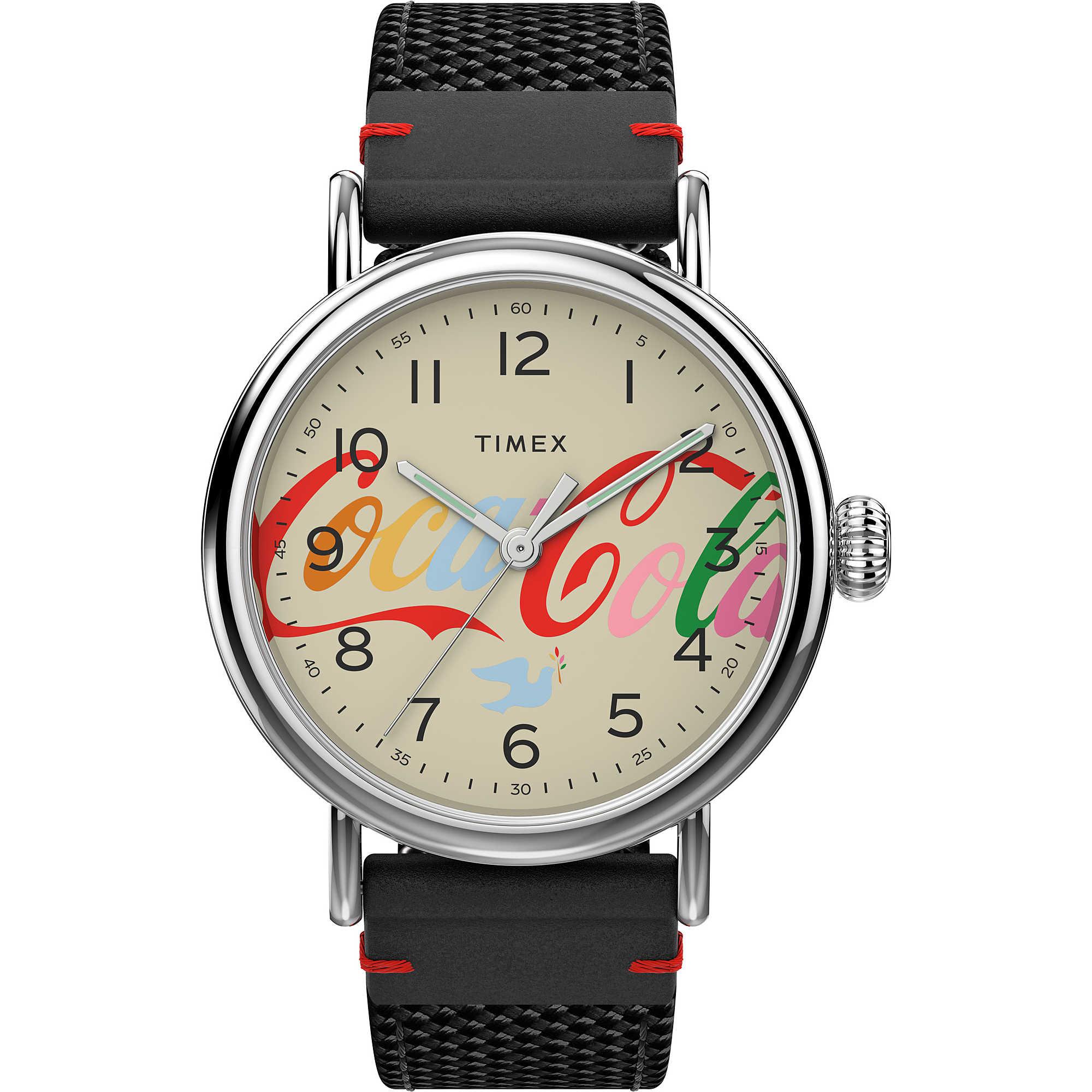 Orologio Timex STANDARD COCA COLA 1971 Pelle Nero