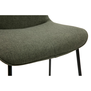 Tabourets de bar en tissu vert kaki et métal H65 cm (lot de 2) BOOST