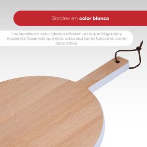 tabla de corte redonda de 38x28x1,5cm en madera de haya