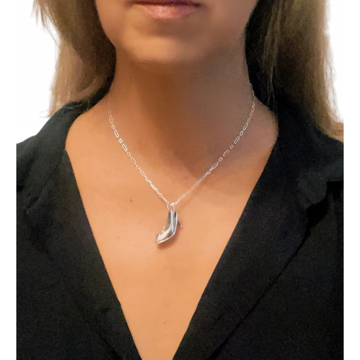 Collar "Cenicienta" azul y plata