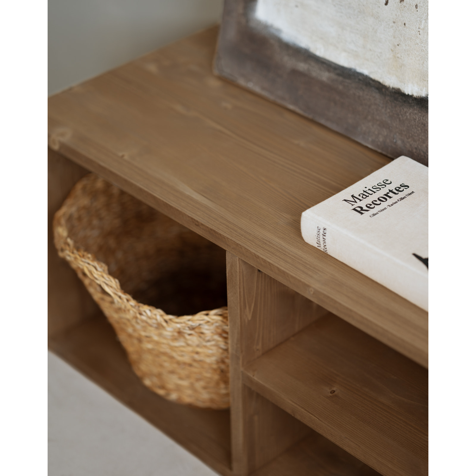 Meuble TV en bois massif ton chêne foncé 160x40cm Hauteur: 40 Longueur: 160 Largeur: 40