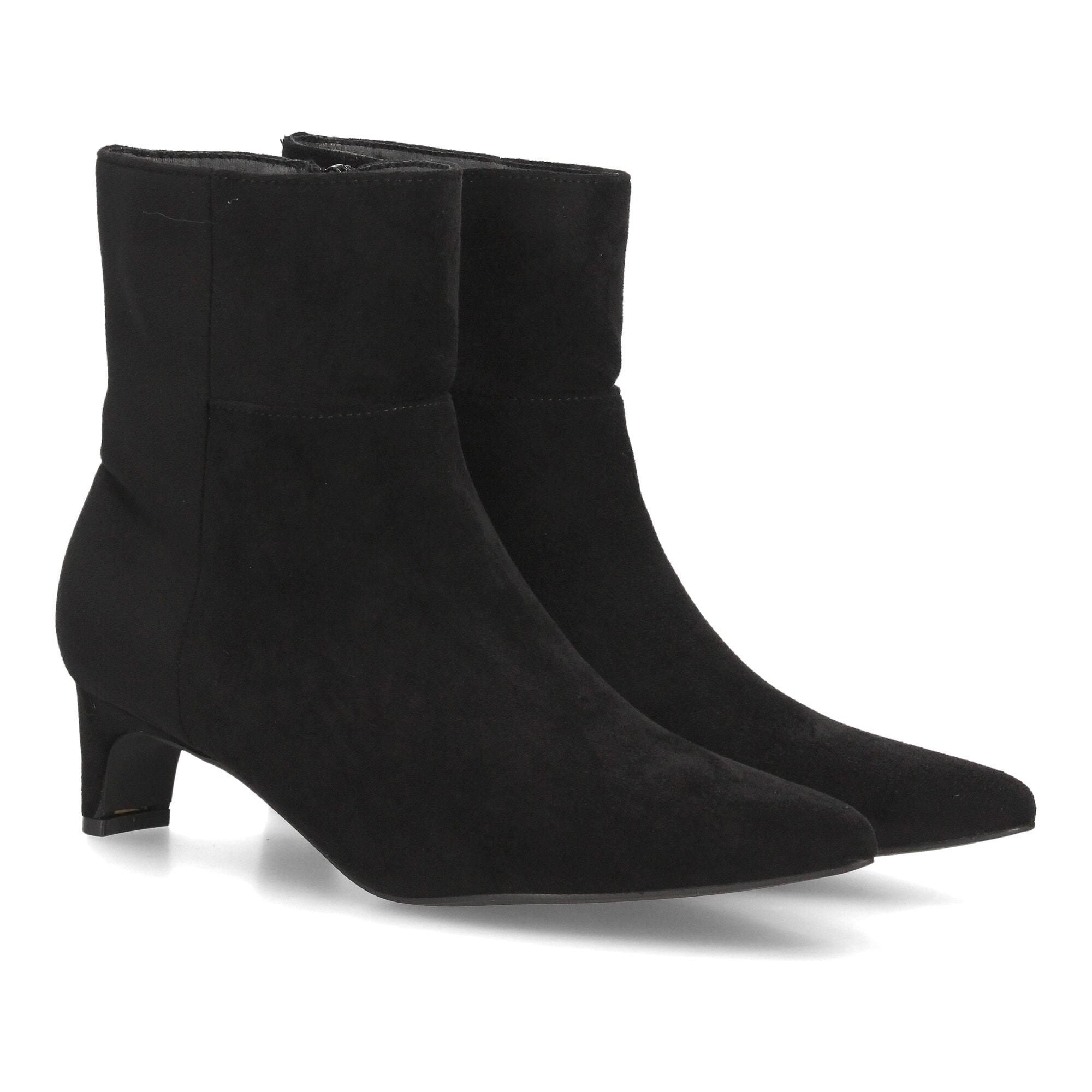 Botines de ante elegantes de tacón bajo femenino