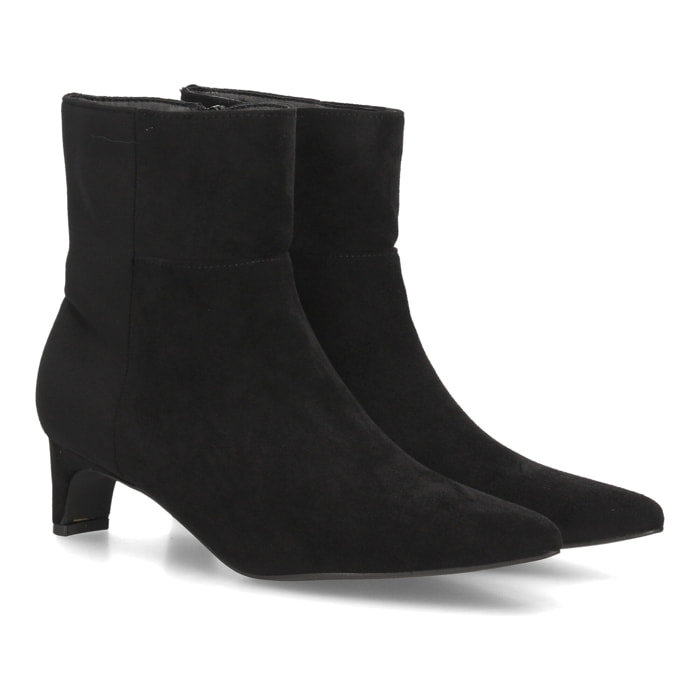 Botines de ante elegantes de tacón bajo femenino