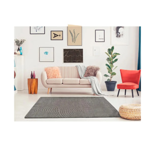 LINA Alfombra escandinava con relieve de pelo corto gris, varias medidas disponibles.