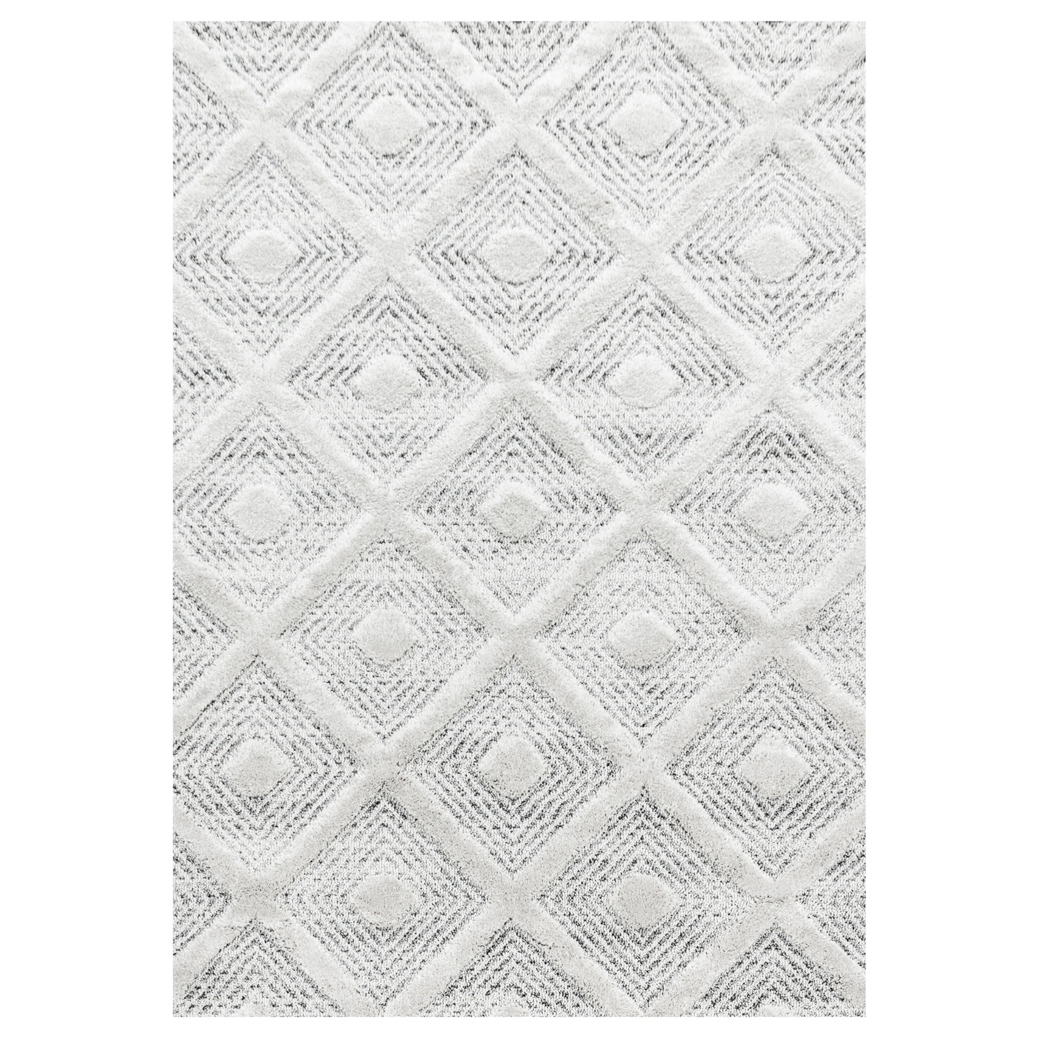 PISA - Tapis de salon à motif losange gris - PIS4707GRI