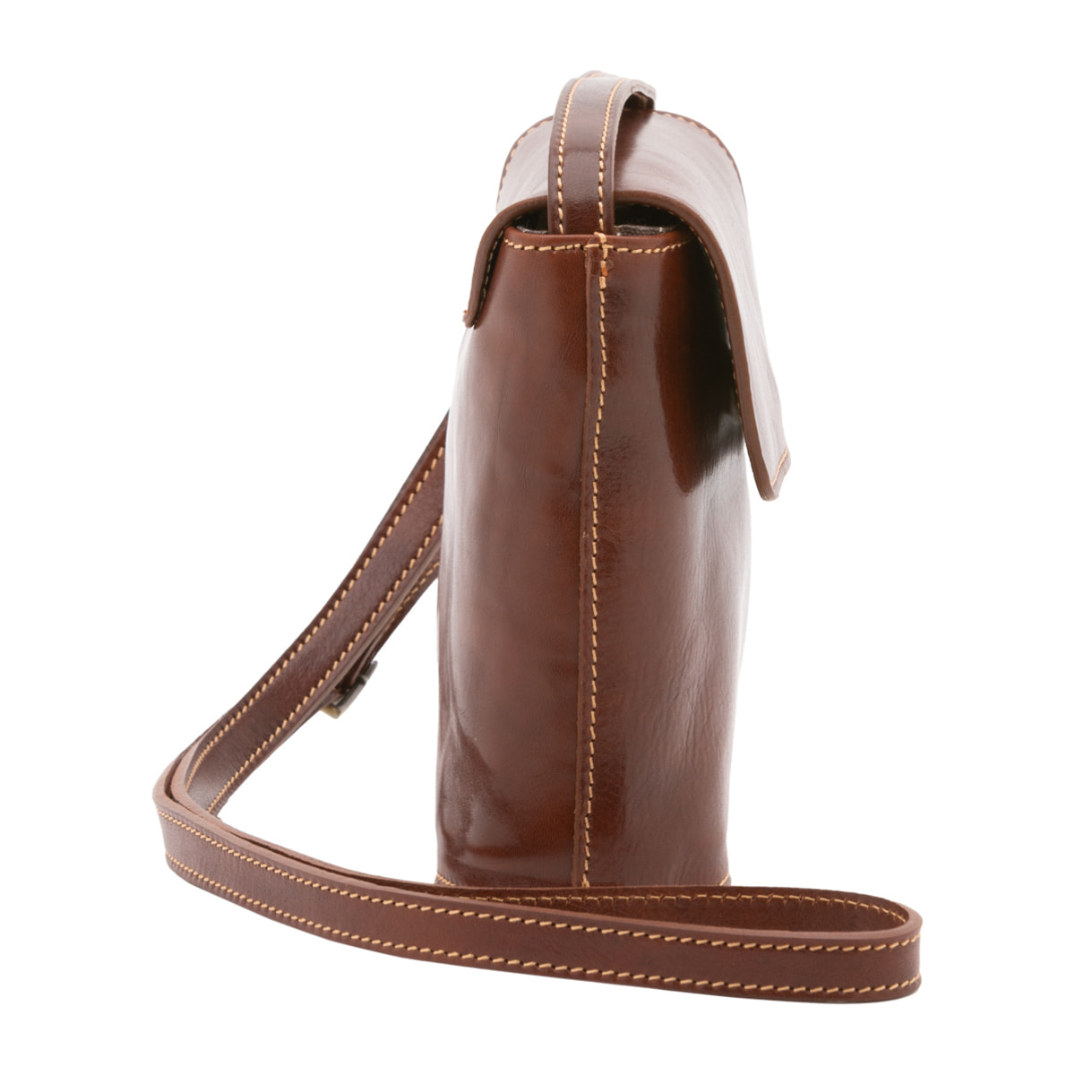 Borsa a tracolla  da uomo In Vera pelle Made in Italy 16x17,5x7 cm