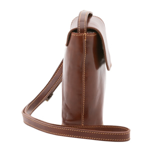 Borsa a tracolla  da uomo In Vera pelle Made in Italy 16x17,5x7 cm