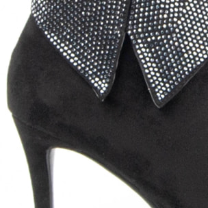 Botín De Tacón - Negro - Altura: 8 Cm