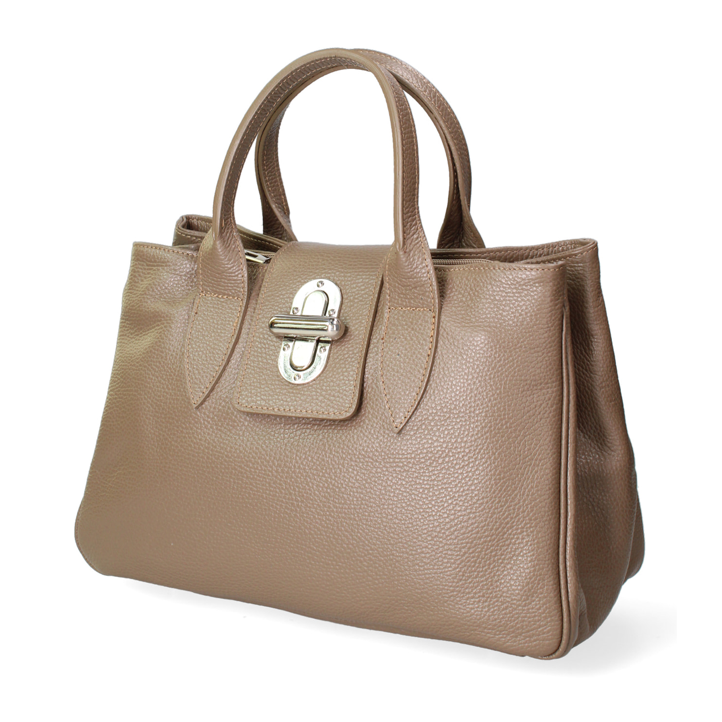 Borsa a mano da donna - Modello Ascoli - Pelle stampata cocco - 35.0 x 25.0 x 15.0 cm