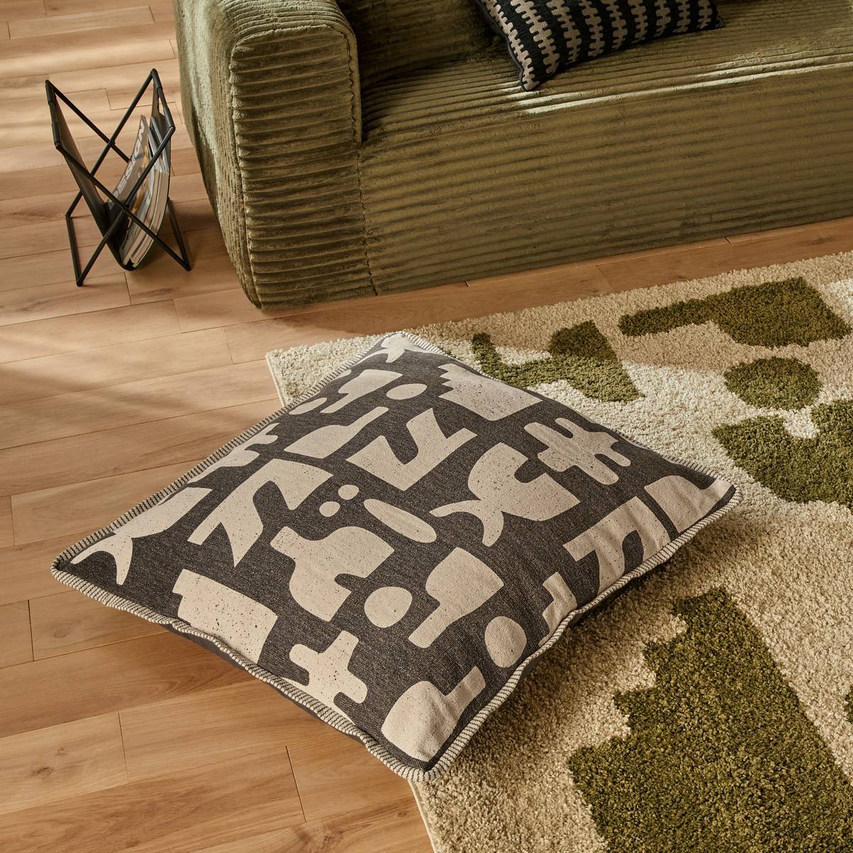 Coussin de sol Nyero carré 80x80cm vert