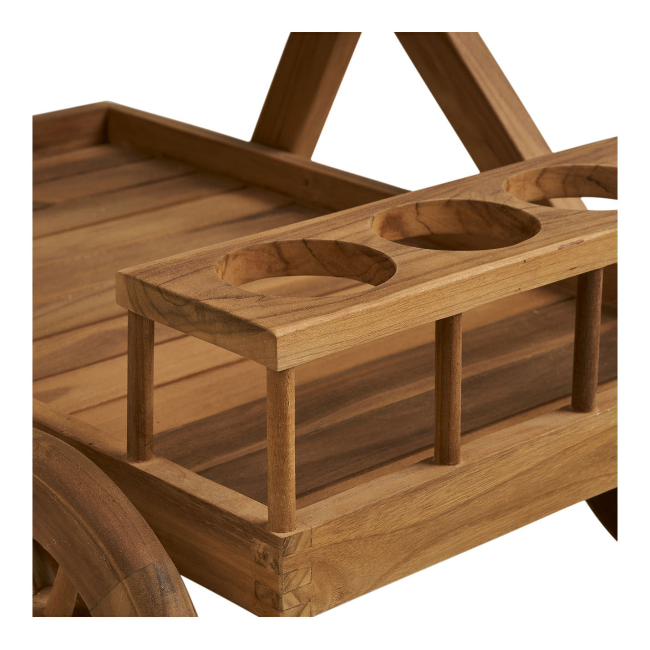 Carrello da servizio Pasaku in teak naturale 86×50×81 cm