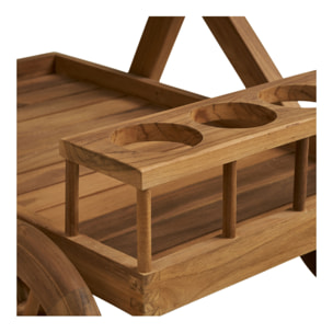 Carrello da servizio Pasaku in teak naturale 86×50×81 cm