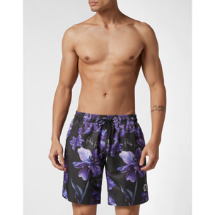 PHILIPP PLEIN Swim Trunks FLOWERS