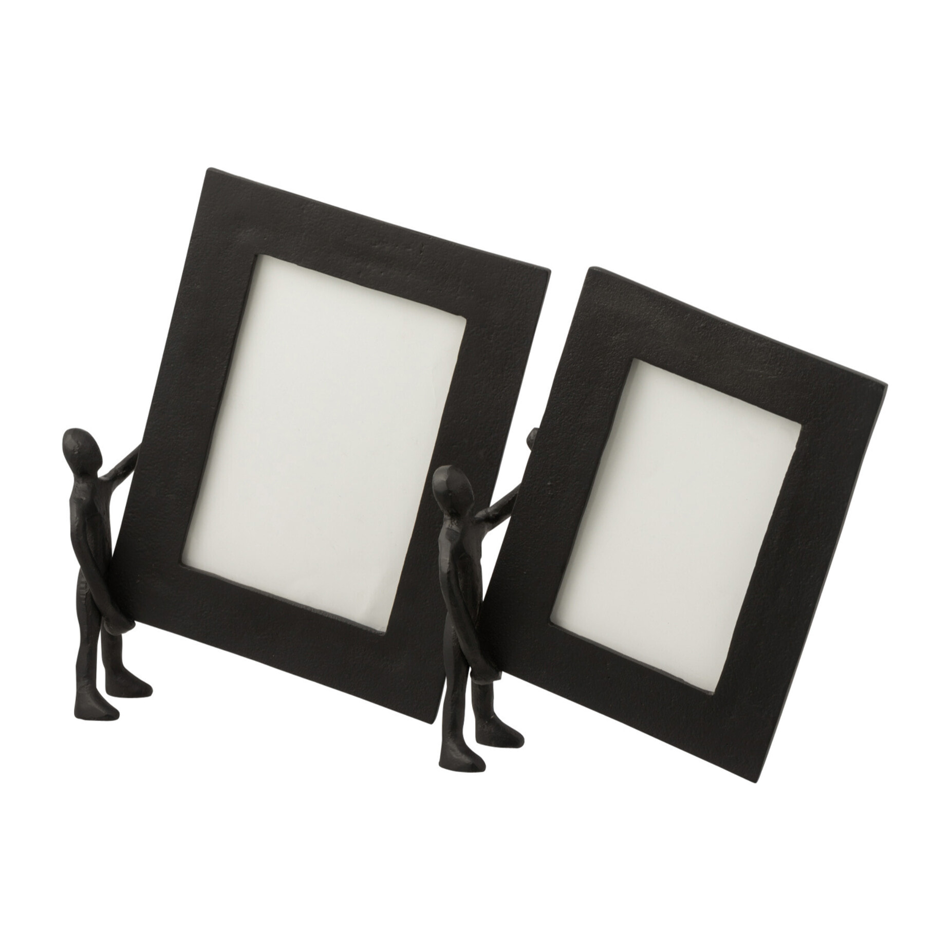 Cadre photo J-Line - cadre photo avec figure - aluminium - noir/blanc - grand.