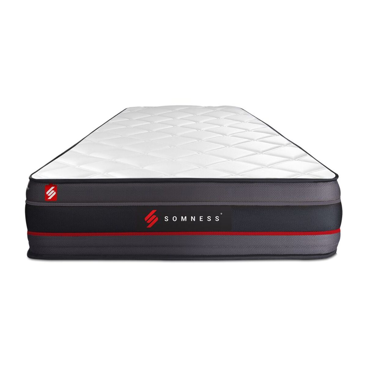 Ensemble - Matelas Mémoire de forme 24cm d'épaisseur - 5 zones de confort - Confort ferme - Sommier tapissier monobloc - 1 place