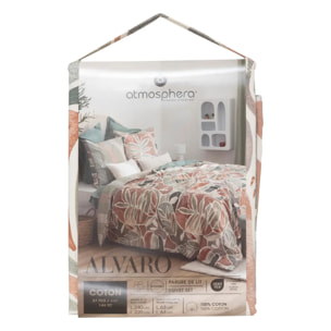 Parure de lit imprimée "Alvaro" vert céladon 240x220cm