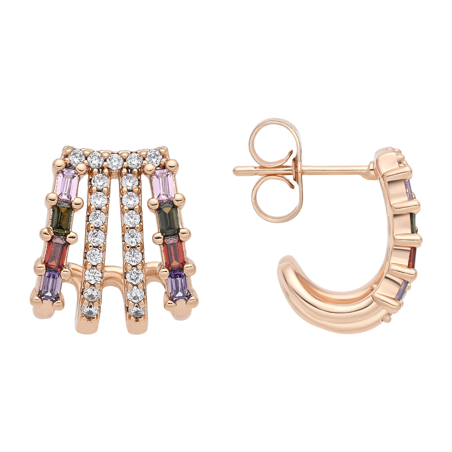 Pendientes Drukva acabado oro rosa 18k