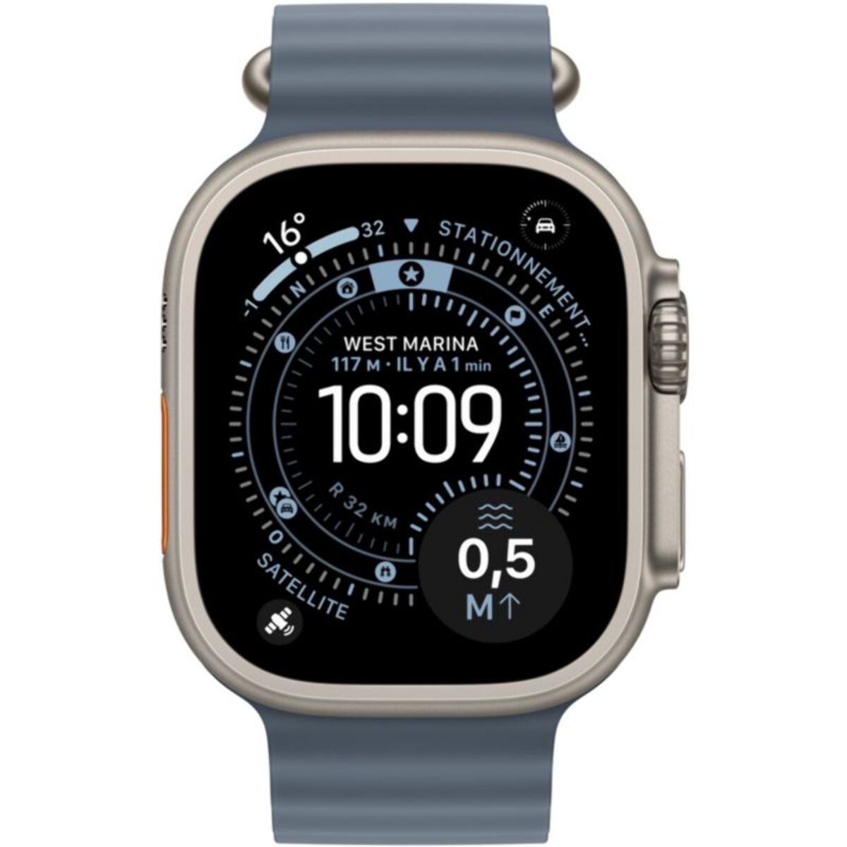 Bracelet APPLE 49 mm  Océan bleu maritime naturel
