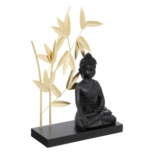 Déco à poser "Bouddha" en bois & résine H31cm noir