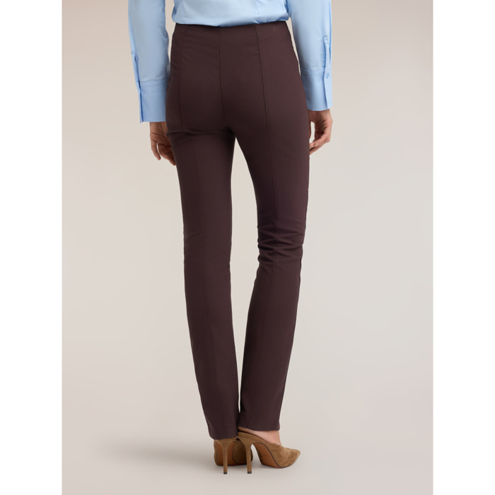 Motivi - Pantaloni slim in cady con spacco - Marrone