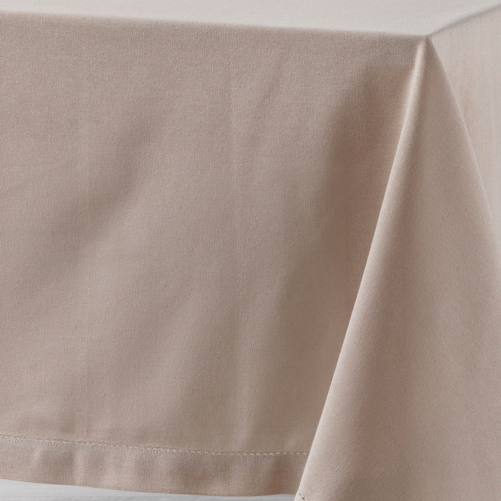 Nappe rectangulaire en coton uni - Beige