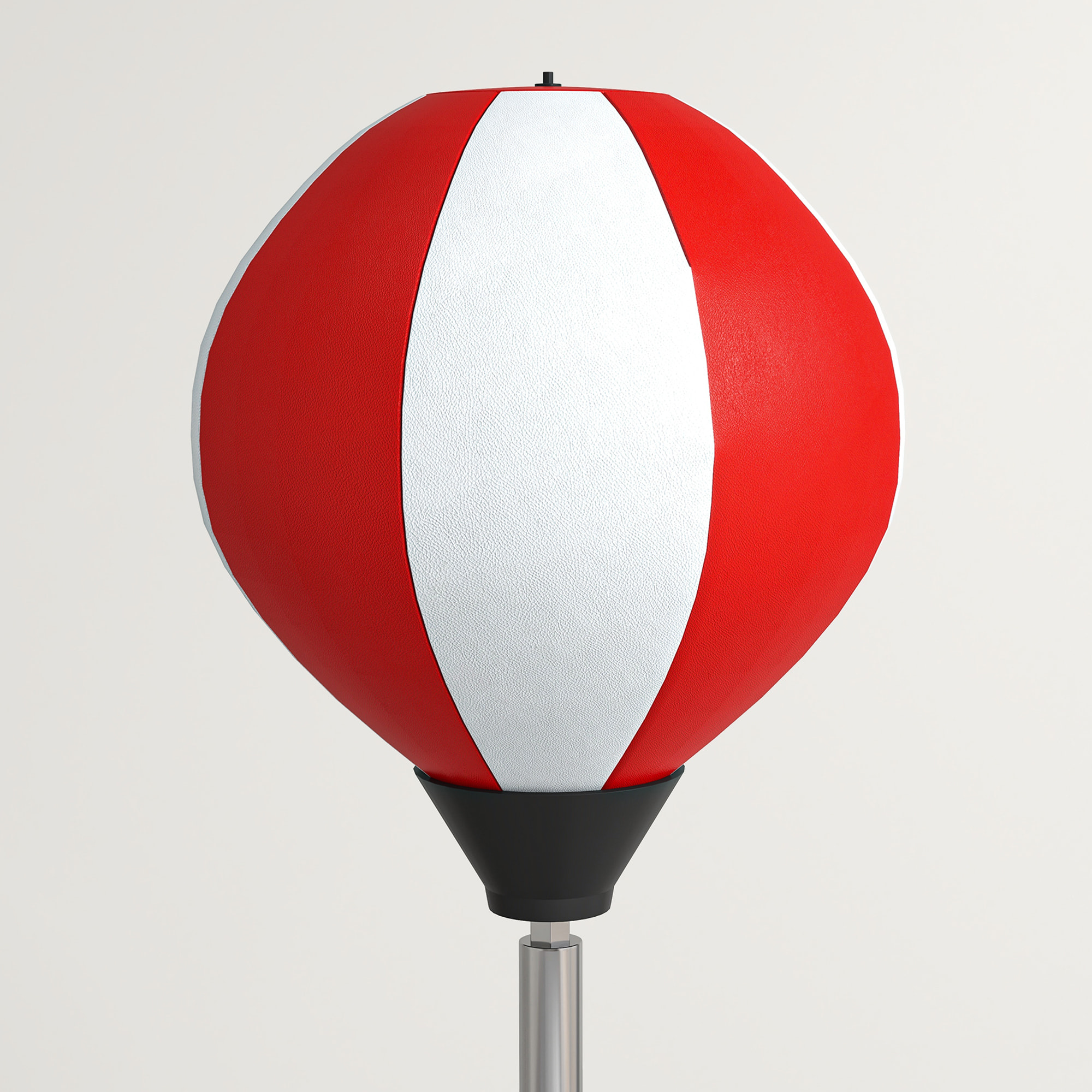 Punching ball sur pied réglable en hauteur 126-144 cm avec gants, pompe et base de lestage rouge blanc