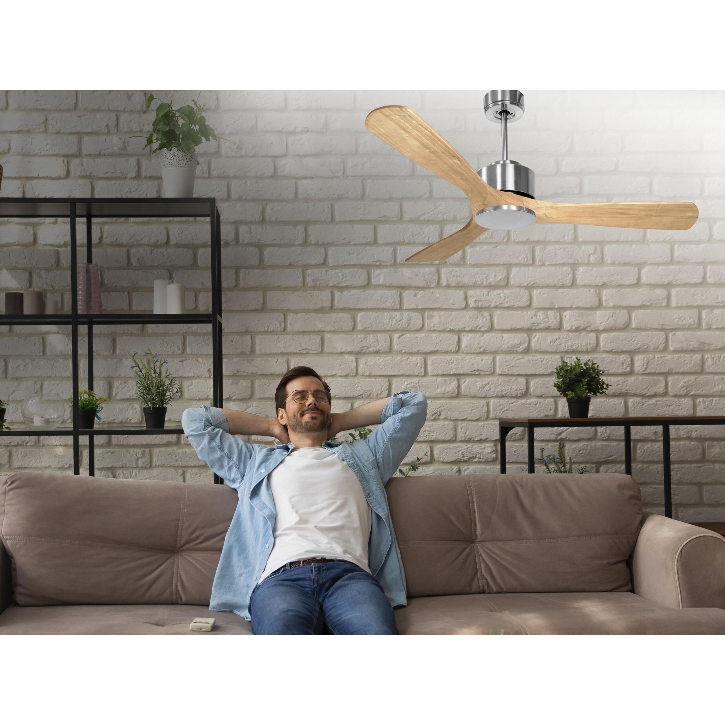 Ventilateur de plafond ø132 cm avec Wifi Réversible Hypersilence 40   W argent