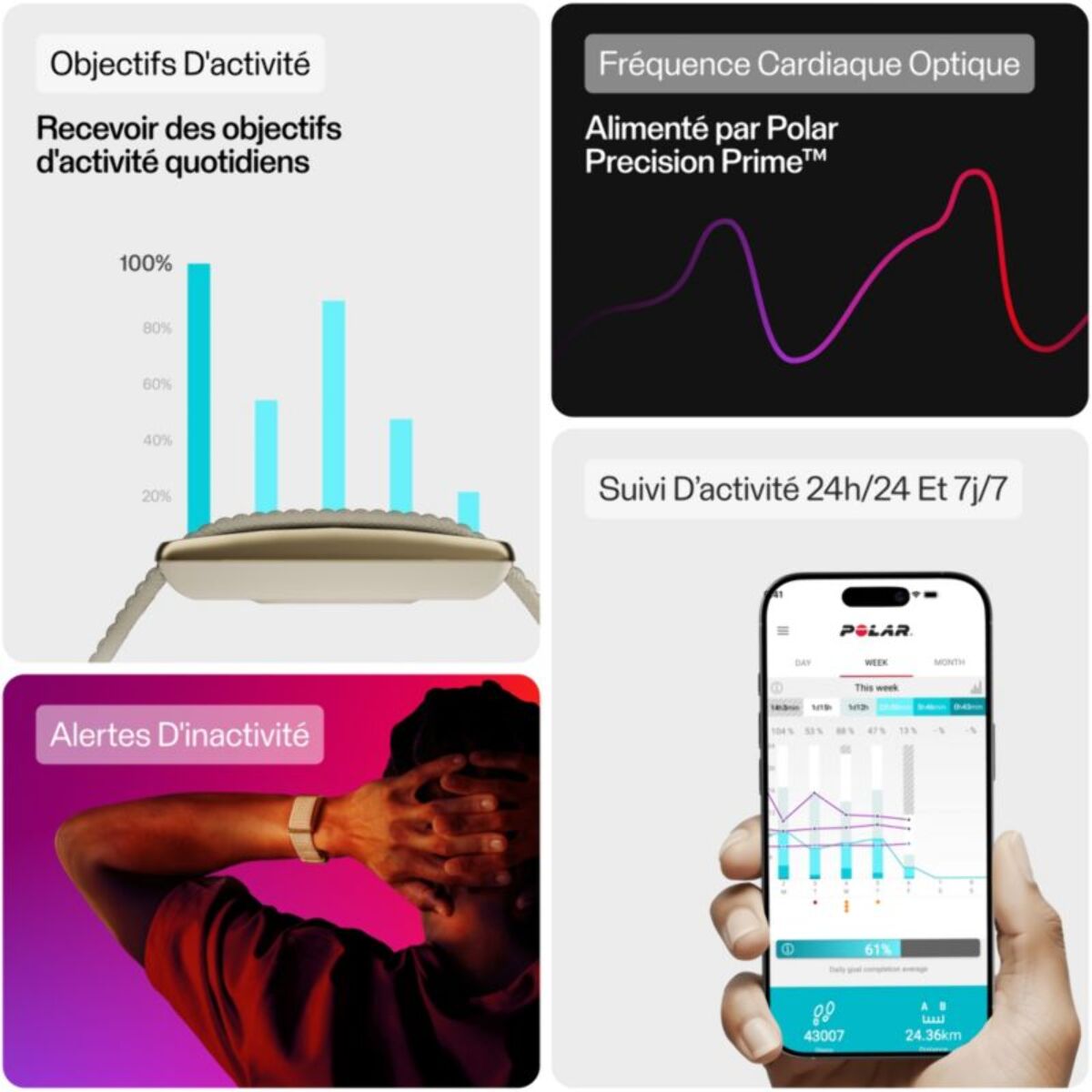 Montre santé POLAR Loop Greige Sand