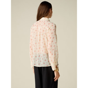 Oltre - Camicia con stampa floreale - Beige
