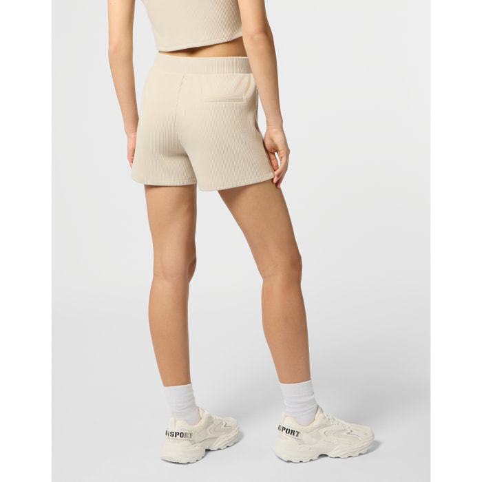 PLEIN SPORT Ribbed Loose Fit Shorts Scratch