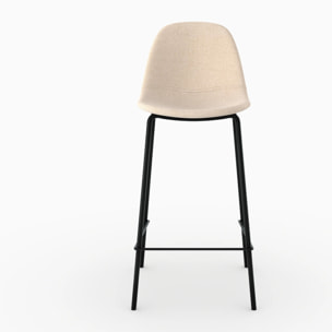 Lot de 2 chaises pour îlot central en tissu beige 65,5 cm - Henrik