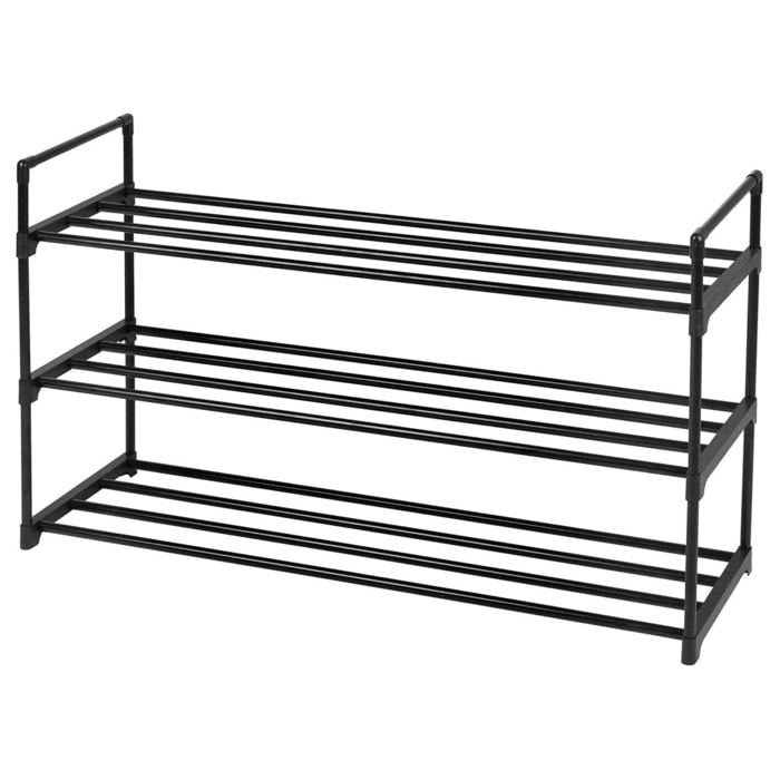 Scarpiera Industrial a 3 Ripiani in Acciaio Nero