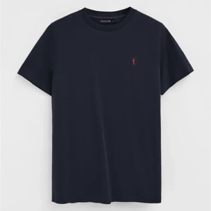 Pack hombre de dos camisetas azul marino y blanca de manga corta y bordado Rigby Go