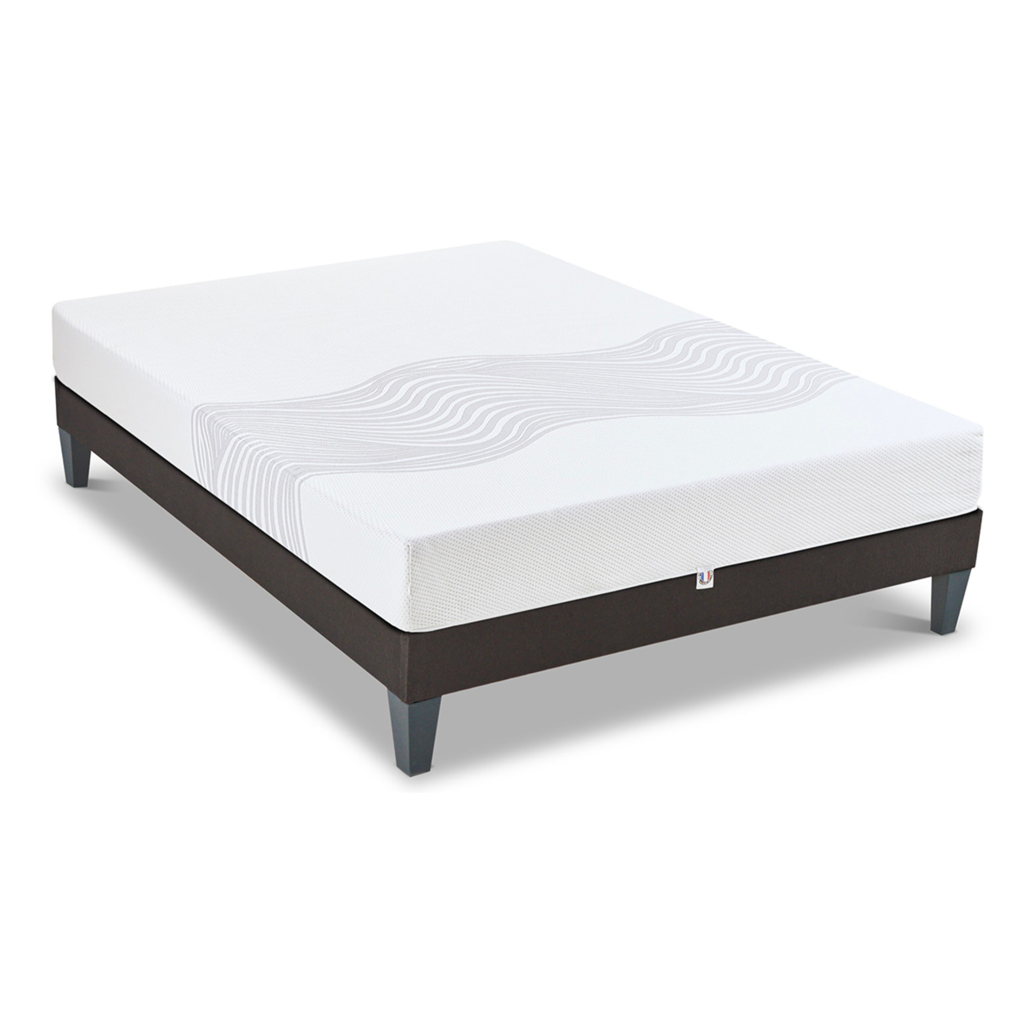 Ensemble Matelas Sensitive & Sommier Kit15, 21 cm, Mémoire de Forme, Déhoussable, Technologie Tri-Lattes, Soutien Ferme