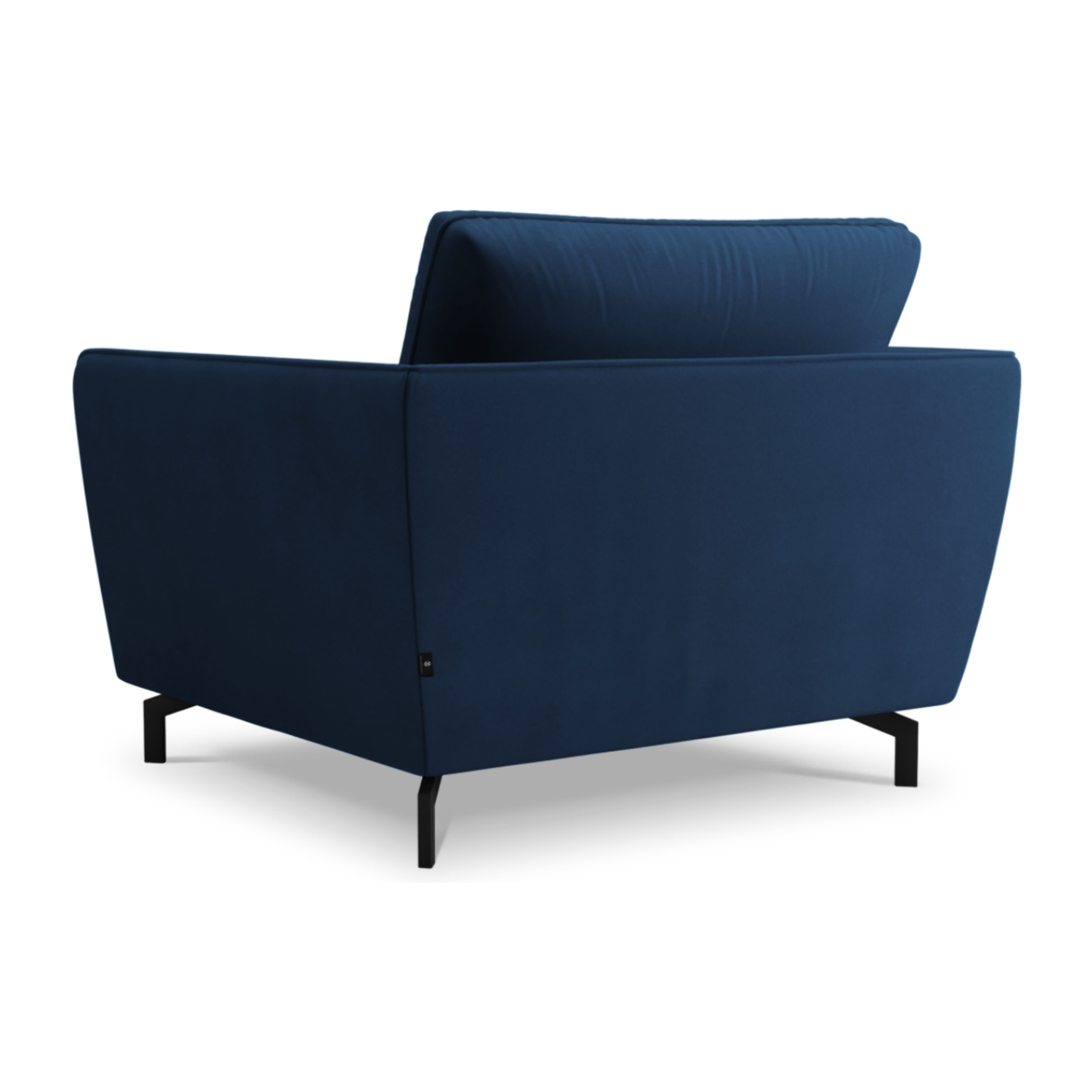 Fauteuil xl "Podium" en velours bleu roi