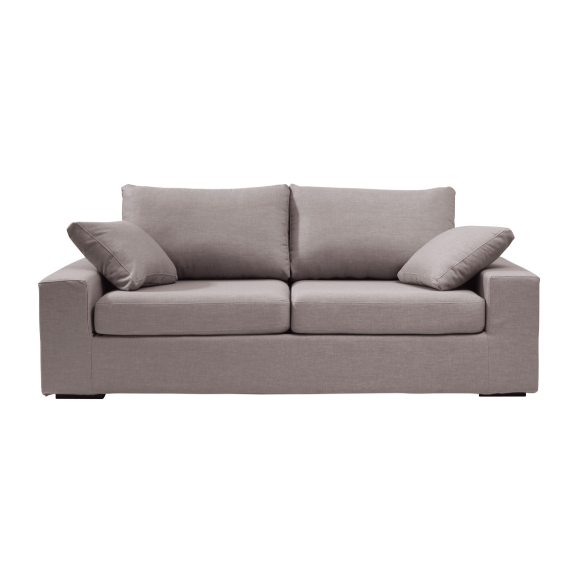 Canapé 3 pl DEULE 193 cm fixe tissu Tradition Taupe - 100% déhoussable - Fabriqué en France