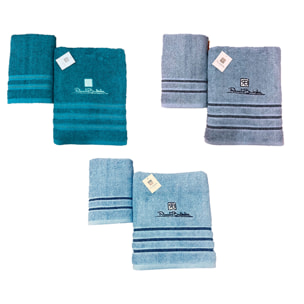 Renato Balestra 3 Set di 2 Asciugamani da bagno (1 viso e 1 bidet) Ass (Azzurro-Blu-Ottanio)