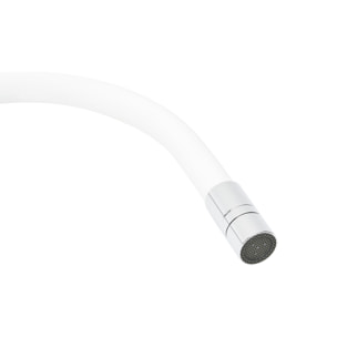 Mitigeur pour évier de cuisine, bec flexible en silicone, aérateur Neoperl®, cartouche en céramique, blanc/chrome (SATBSD290B)