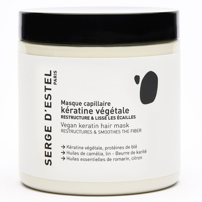 Cheveux Abîmés et Sensibilisés - Masque Restructurant à la Kératine Végétale