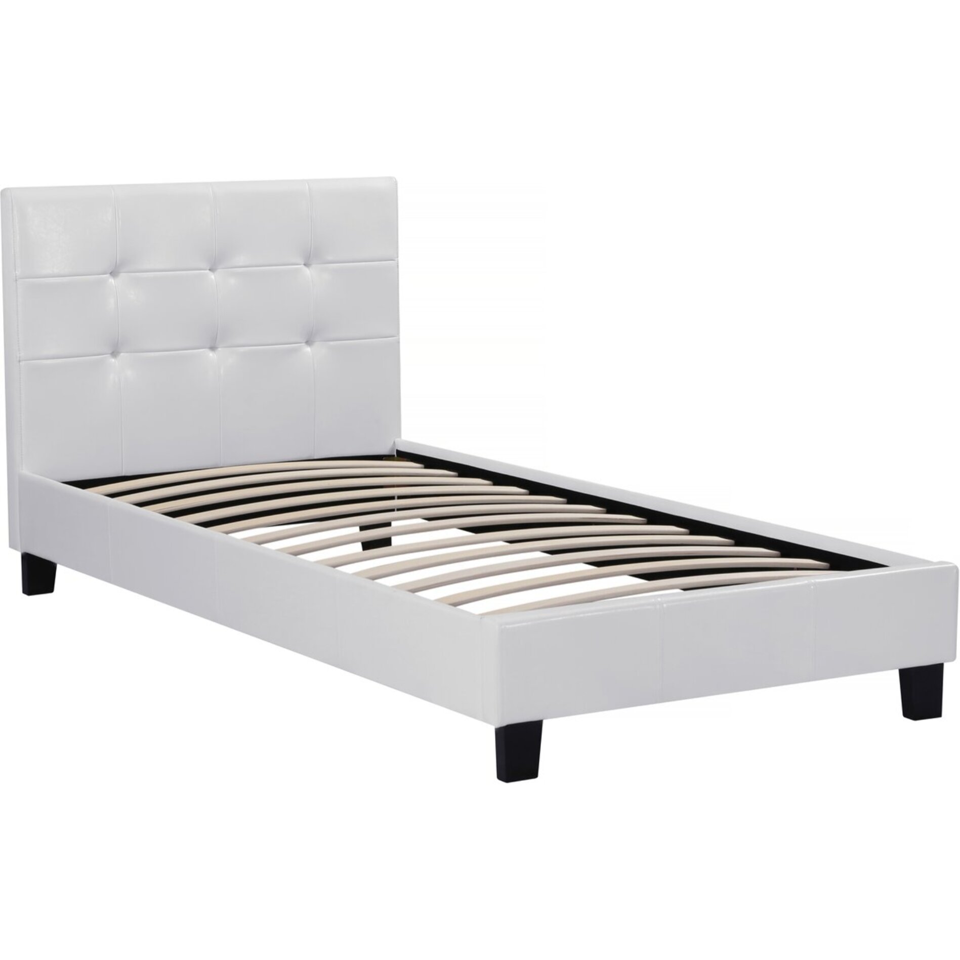 Lit simple en pvc "Julia" - 90 x 190 cm - Blanc