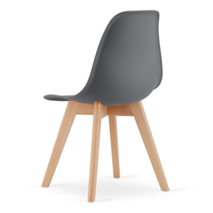 Set di 2 sedie Kito grigio scuro con gambe in faggio