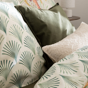 Coussin "LILOU" coton vert kaki 45x45cm