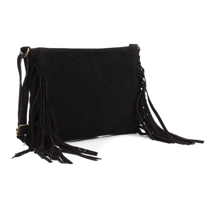 Altare borsa a tracolla donna. Vera pelle scamosciata.