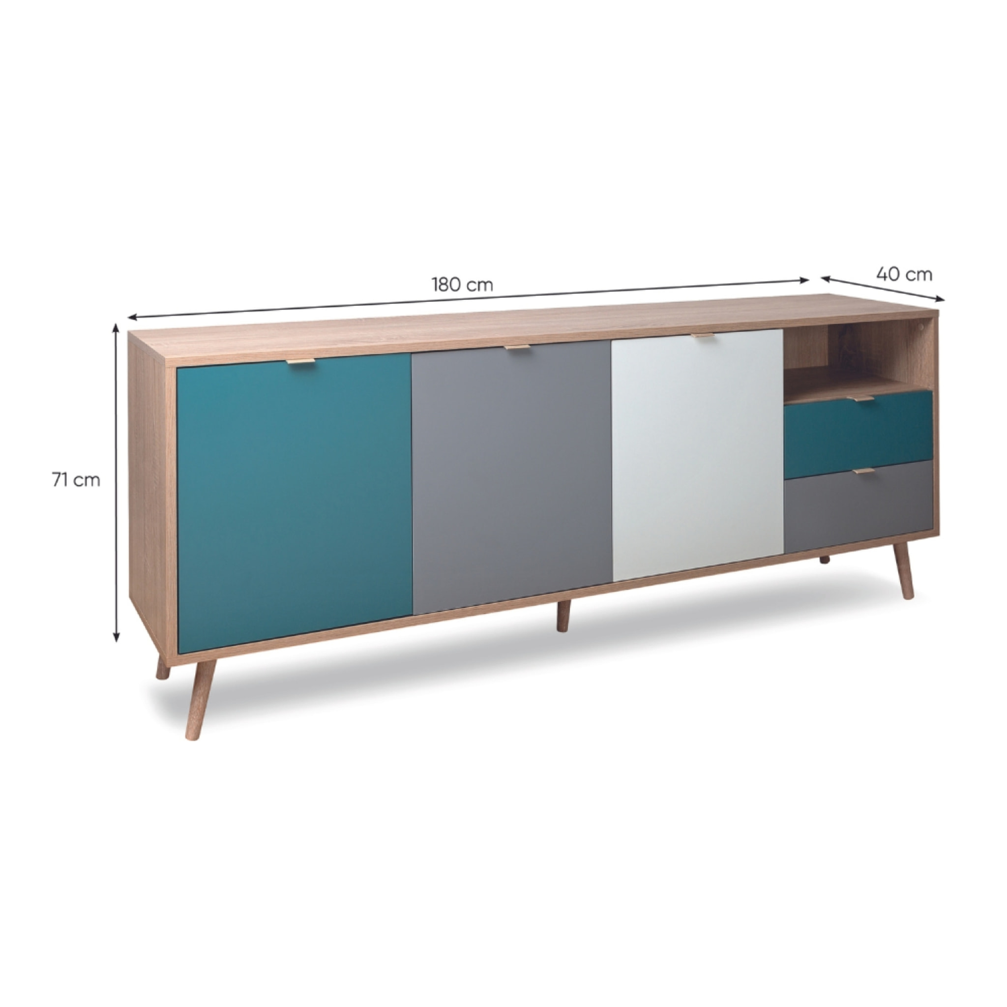 Buffet style scandinave tricolore 180 cm PRAT