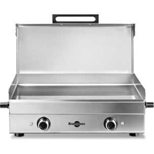 Plancha électrique KRAMPOUZ Club inox 2 brûleurs à poser, 65.5x39.5 cm