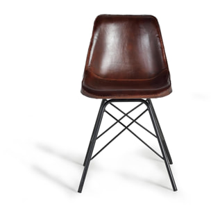 Silla de Piel 45 Cm Estilo Industrial