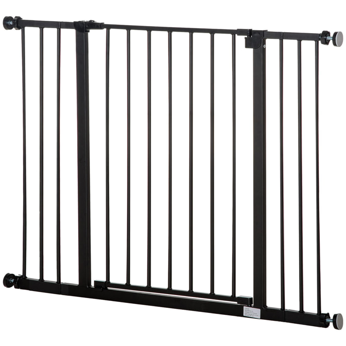 Barrera de Seguridad Extensible Puertas y Escaleras Metálica para Perros y Bebé Barrera Puertas Mascota 76-107x76 cm